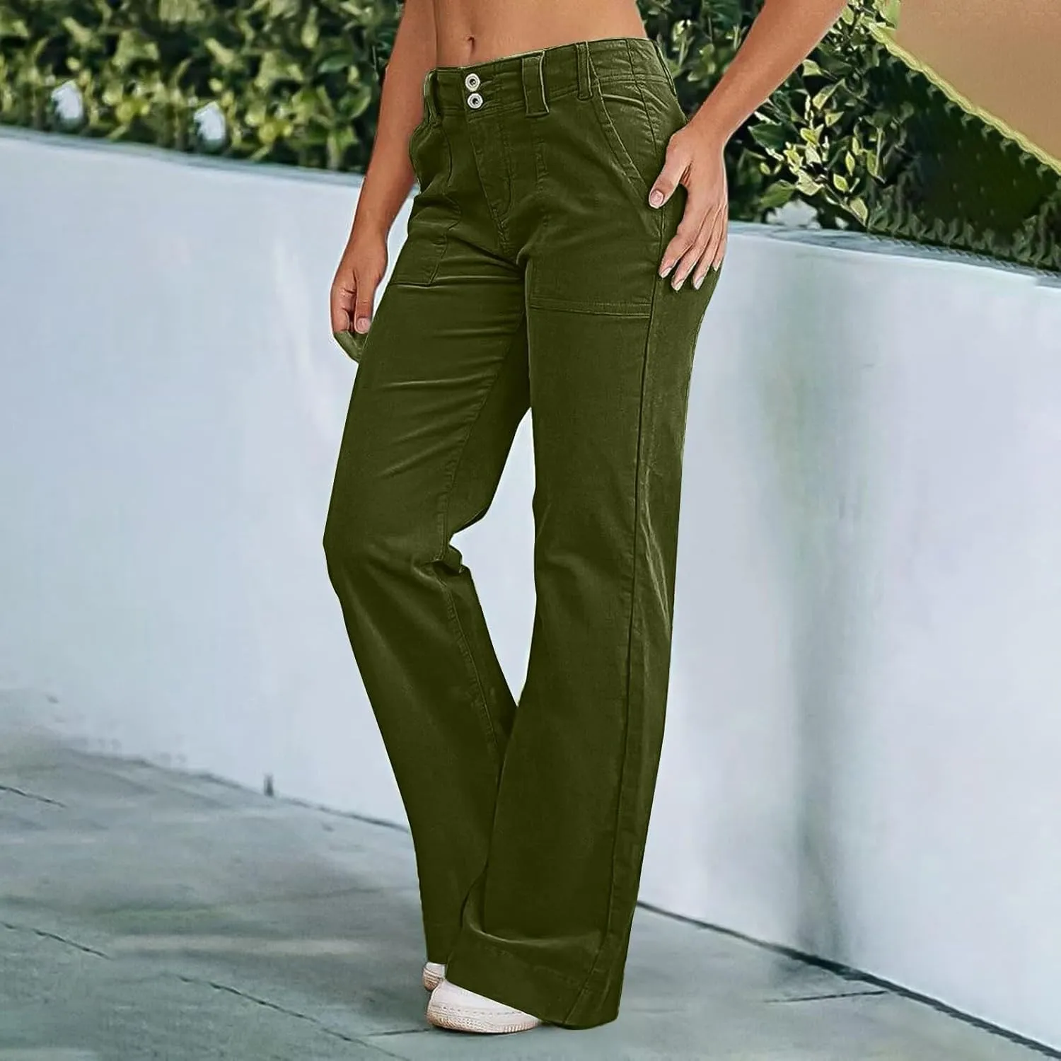 Wide Leg Pants for Women, Straight Leg High Waisted Pants Wide Baggy