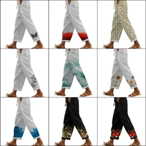 Wide Leg Pants Woman Comfy Loose 2024 Summer Baggy Trousers Drawstring High Waist Beach Lounge Pants with Pockets
