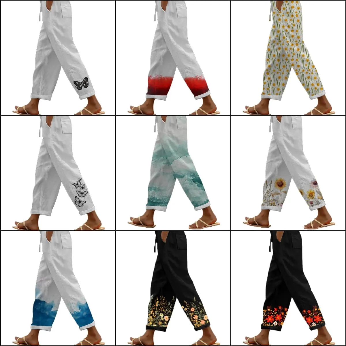 Wide Leg Pants Woman Comfy Loose 2024 Summer Baggy Trousers Drawstring High Waist Beach Lounge Pants with Pockets