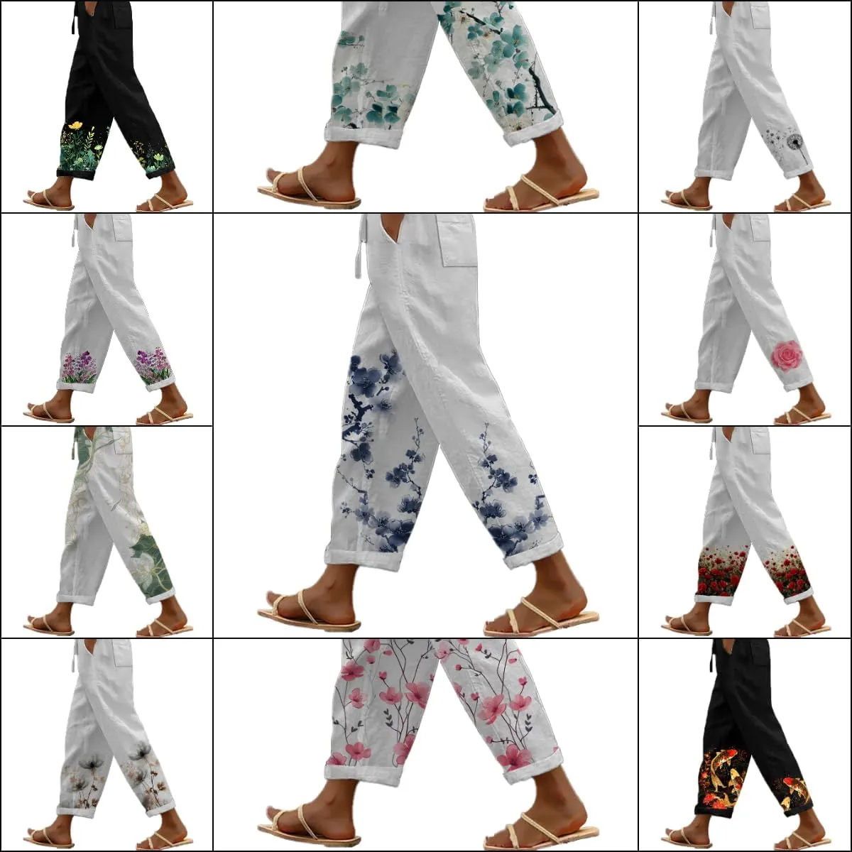 Wide Leg Pants Woman Comfy Loose 2024 Summer Baggy Trousers Drawstring High Waist Beach Lounge Pants with Pockets