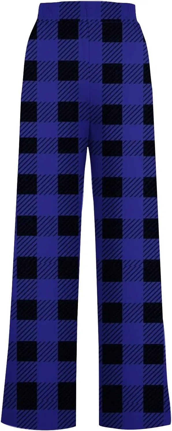 Wide Leg Sweatpants for Women High Waist Drawstring Workout Trousers Striped Print Loose Flowy Y2K Pants with Pockets