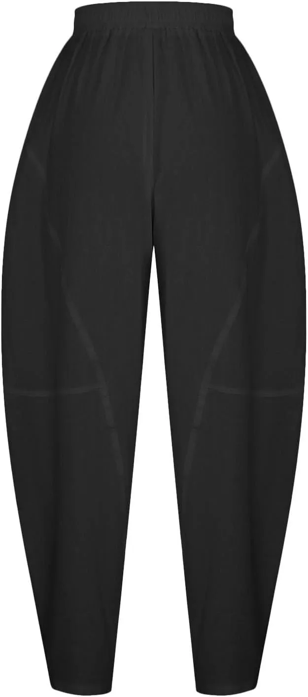 Women Fashion Solid Pocket Casual Loose Pants Spliced High Waist Trousers Wide Leg Pants for Women High Waist
