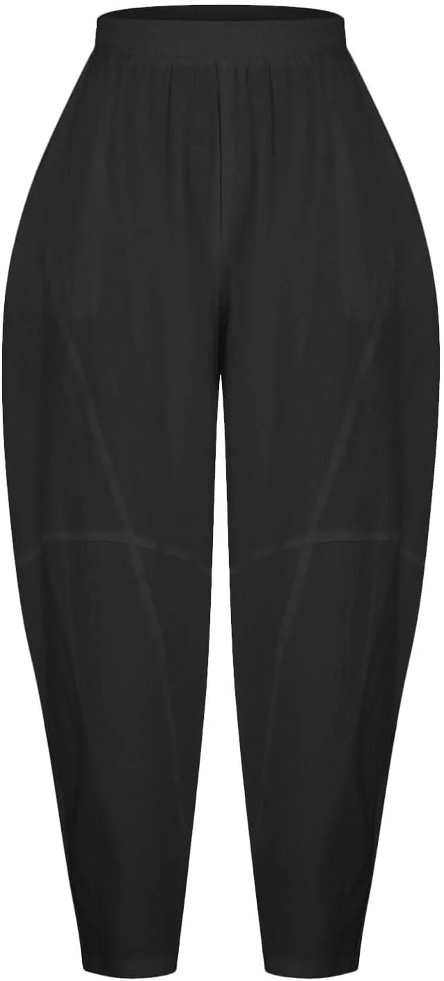 Women Fashion Solid Pocket Casual Loose Pants Spliced High Waist Trousers Wide Leg Pants for Women High Waist