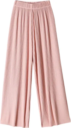 Women Ice Silk Palazzo Pants Summer Baggy Wide Leg High Waist Casual Long Trousers Jogger Pants 2024 Trendy Sweatpant