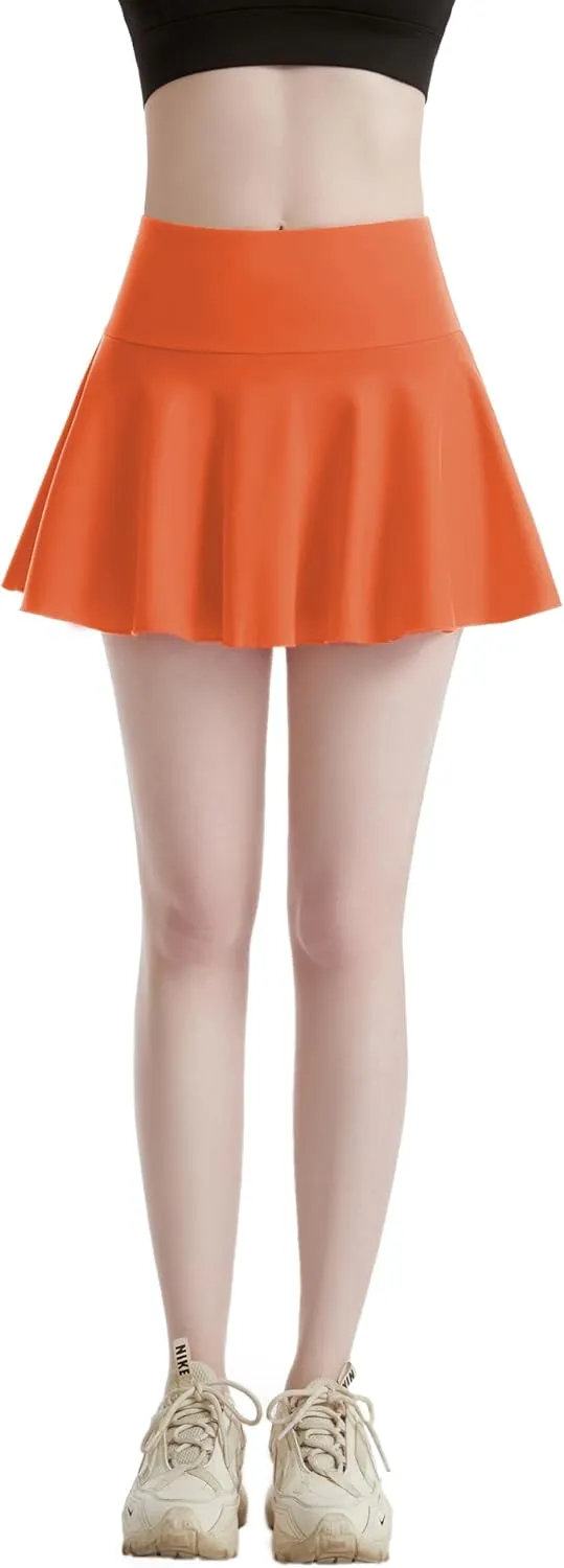 Women Tennis Skirt Golf Skorts Athletic High Waisted with 2 Pockets Inner Shorts Sport Workout Pleated Pickleball