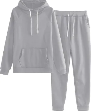 Women's 2 Piece Lounge Sets Long Sleeve V Neck Vintage Sweater Two Piece Travel Outfits Sweatsuits Sweatsuit