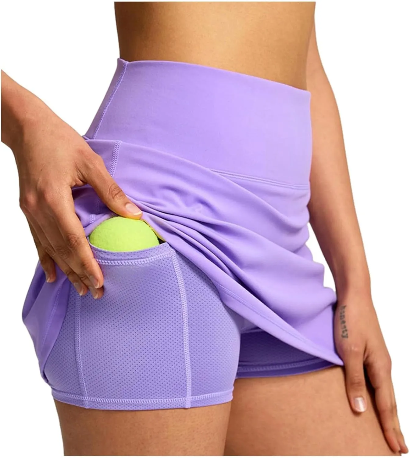 Women's Athletic Skorts with Pockets 2 in 1 Tennis Skirts with Shorts Lightweight Shorts for Running Golf Workout Sports