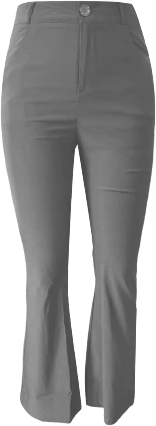 Womens Bootcut Dress Pants Business Casual Work Pants with Pockets High Waist Stretchy Trousers Pull On Slacks