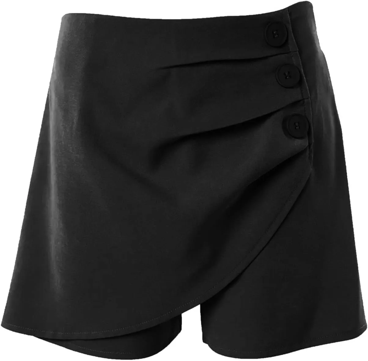 Womens Button Front Wrap Skirts High Waist Tummy Control Dressy Skorts Summer Solid Ruffle Casual Workwear Outfits