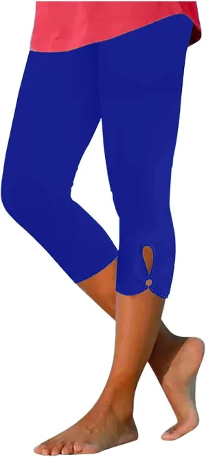 Women's Capris Leggings,Workout Yoga Pants,Tummy Control Compression Legging,Dressy Cut Out Lace Cropped Pant 2025