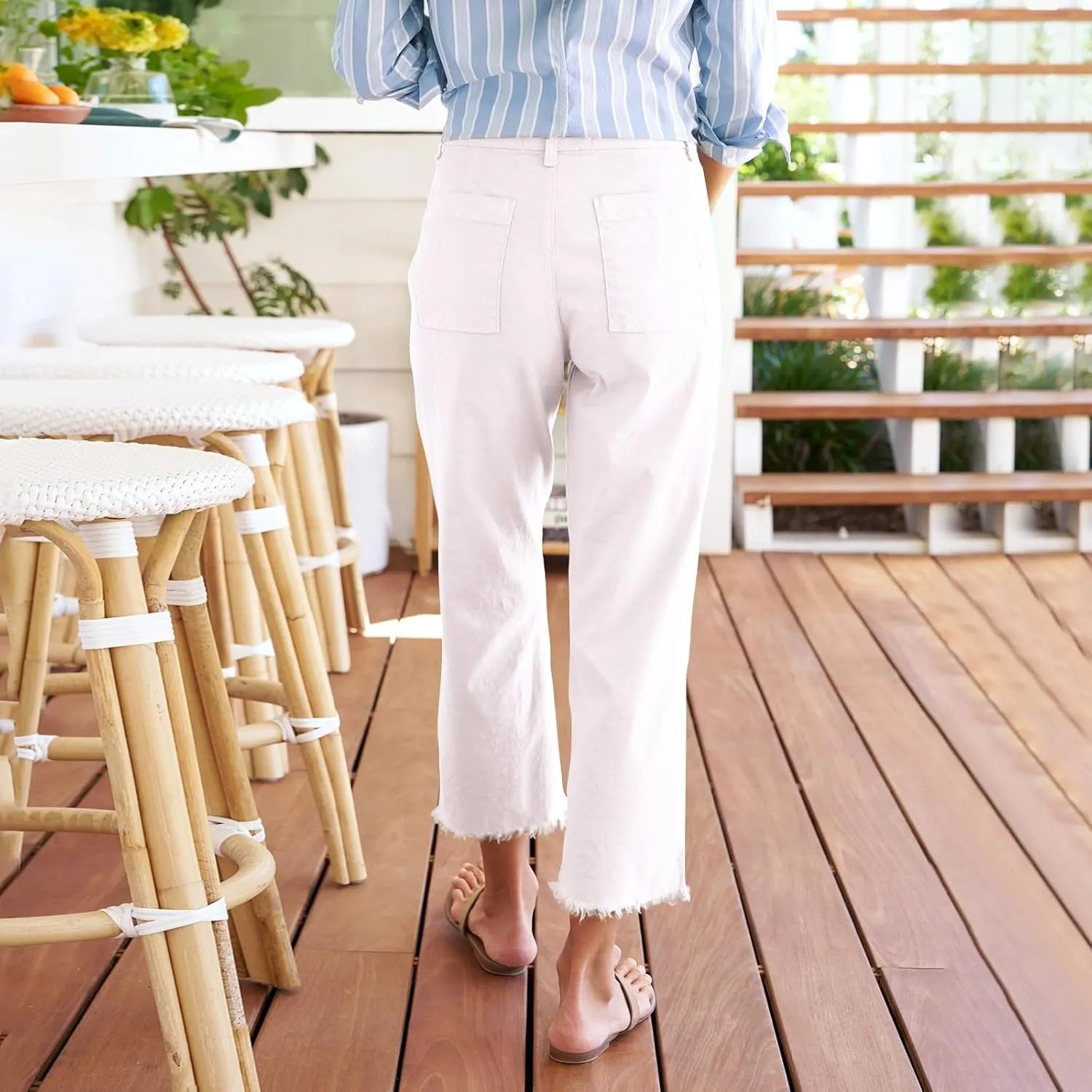 Womens Cargo Pants, Plaid Peasant Pants Linen Casual Straight Leg 2025 Loose