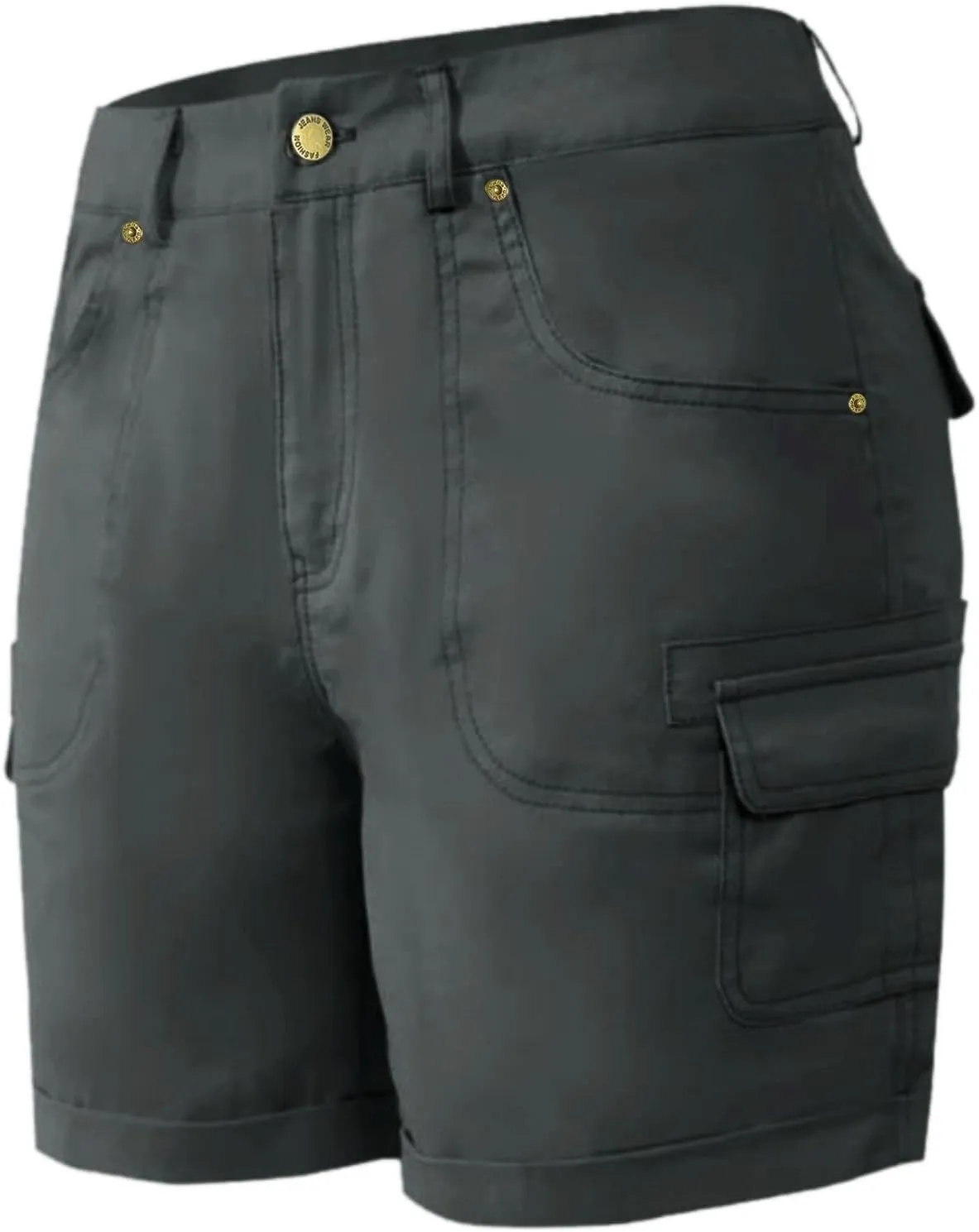 Womens Cargo Shorts Summer Casual Jeans Trendy High Waisted Casual Summer Pull On Drawstring Beach Loost Fit Shorts