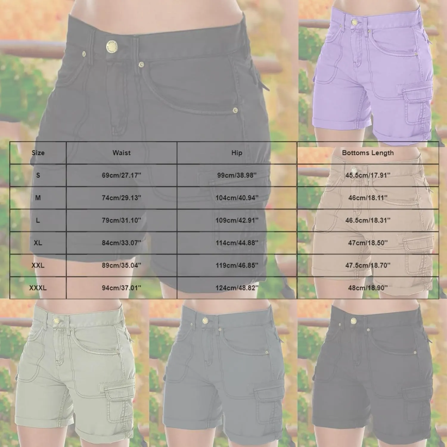 Womens Cargo Shorts Summer Casual Jeans Trendy High Waisted Casual Summer Pull On Drawstring Beach Loost Fit Shorts