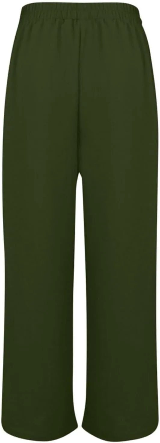 Women's Casual Solid Side Split Palazzo Pants Loose Elastic High Waist Tie Drawstring Wide Leg Flowy Lounge Bottoms Trousers