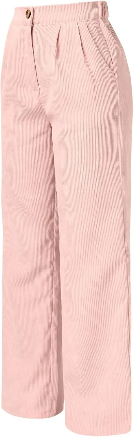 Women's Cotton Linen Summer Casual Flowy Palazzo Lounge Pants Elastic Waist Baggy Stretchy Plus Size Trousers
