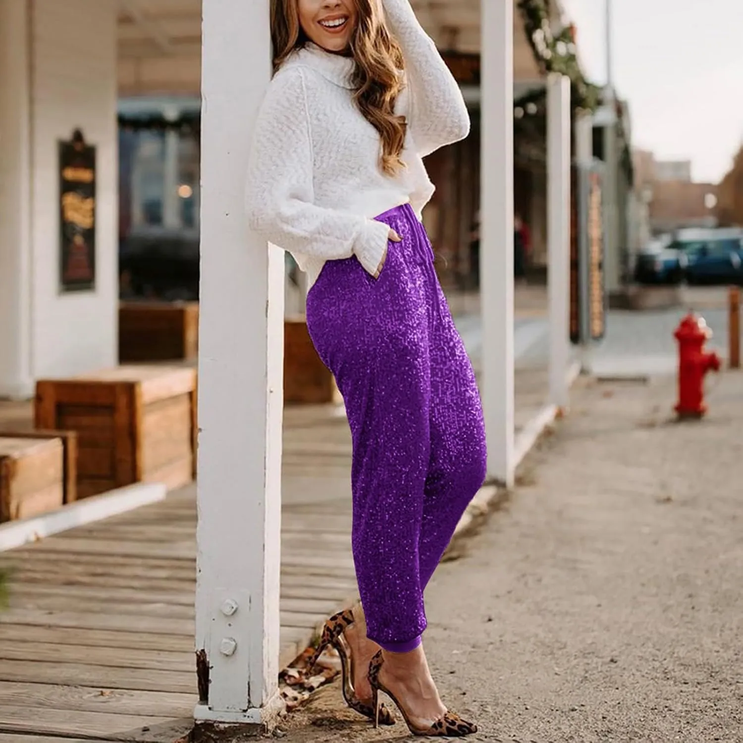 Women's Cotton Linen Summer Loose Pant Trousers Low Waist Lounge Pants Slim Fit Trouser Work Business