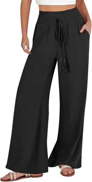 Women's Cotton Linen Summer Loose Pant Trousers Low Waist Straight Slim Fit Trousers Office