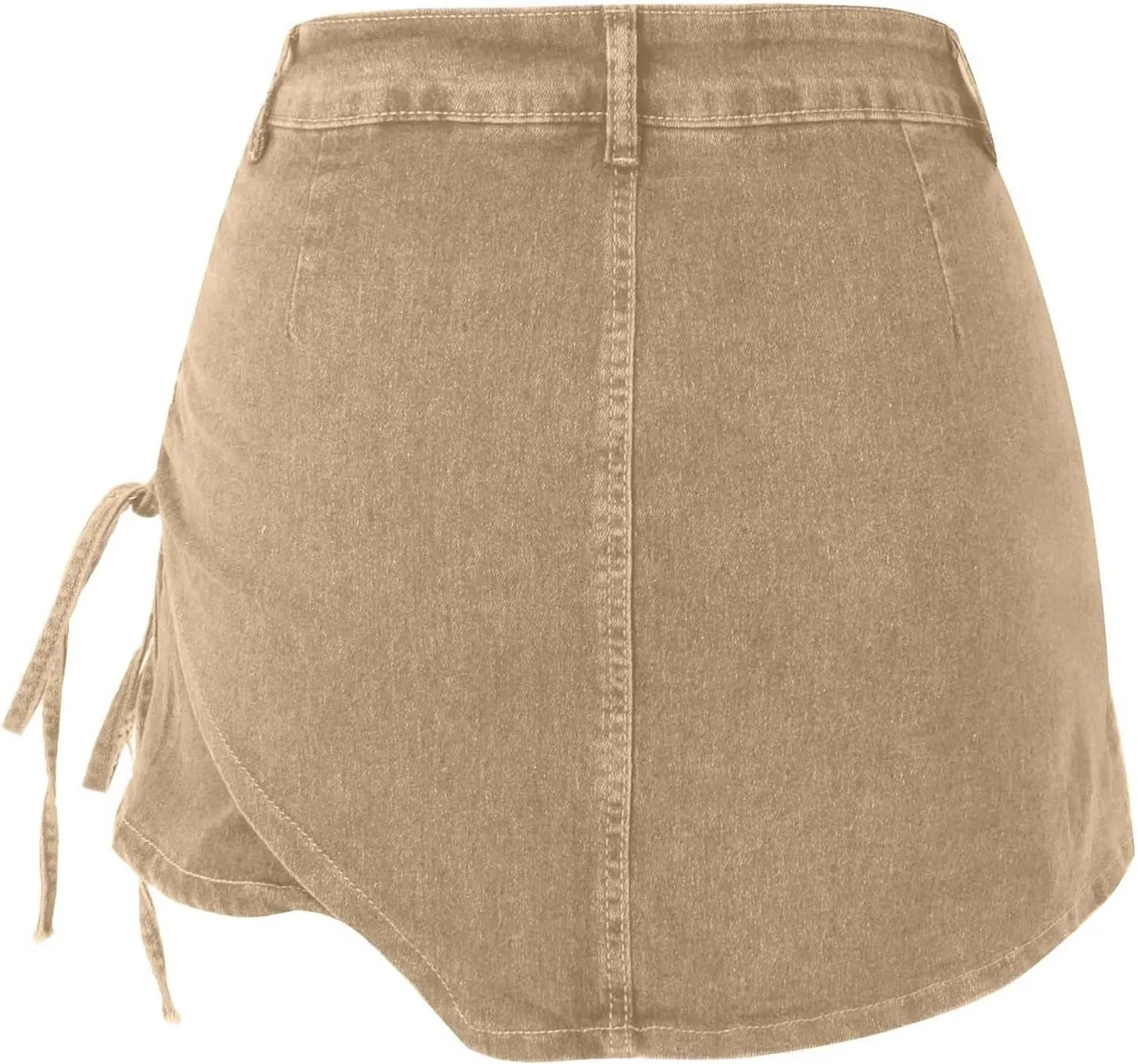 Womens Denim Jean Skirt Casual Mini Y2K High Waisted Casual Fashion Cute Skirts with Pockets Side Drawstring