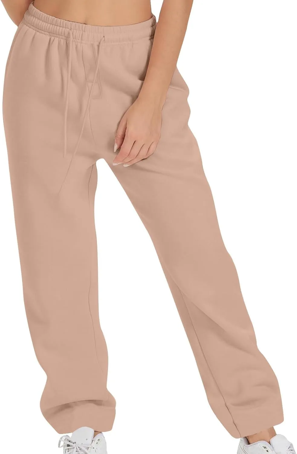 Womens High Waisted Drawstring Waist Wide Leg Sweatpants with Pockets Yoga Workout Casual Athletic Trousers Pants