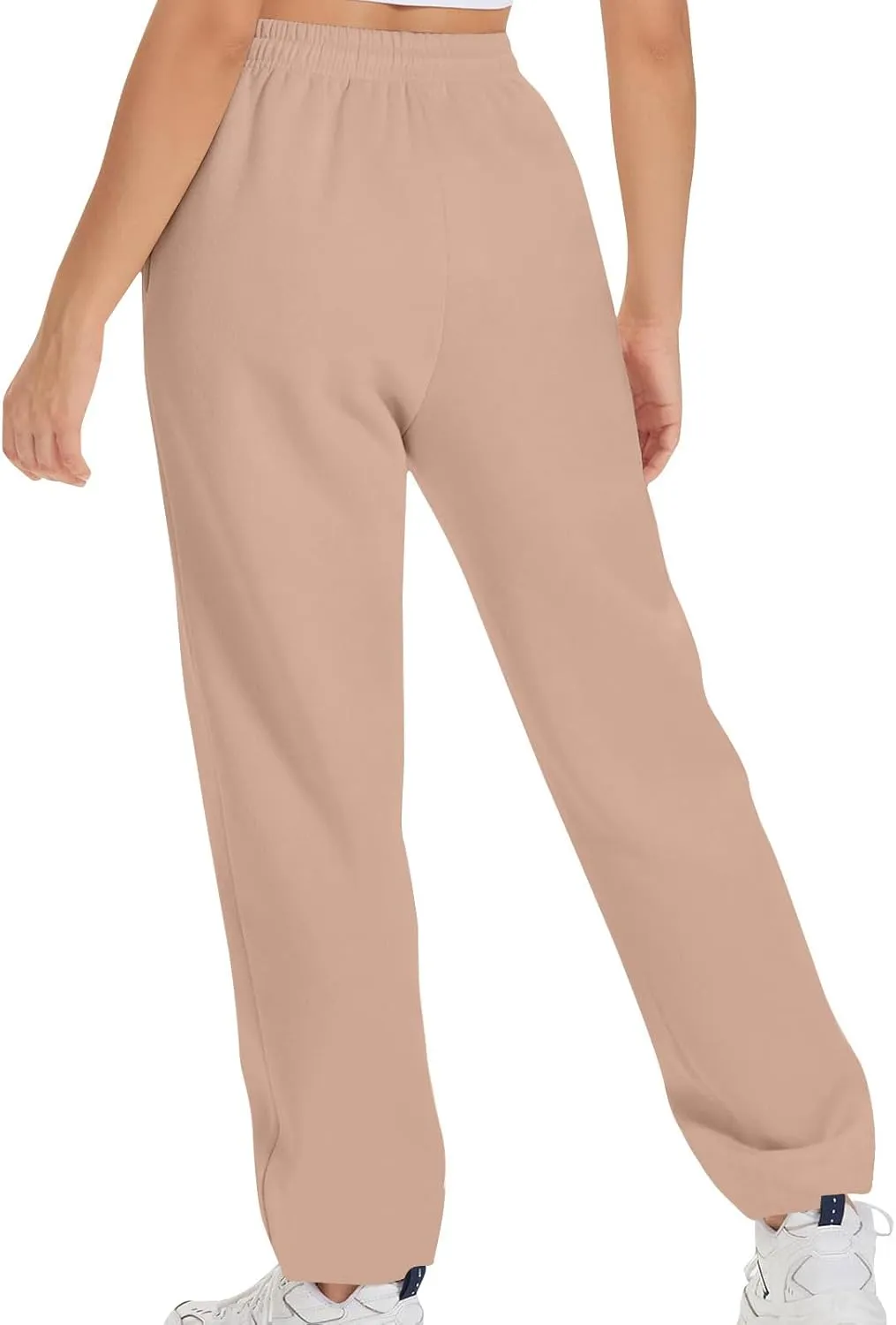 Womens High Waisted Drawstring Waist Wide Leg Sweatpants with Pockets Yoga Workout Casual Athletic Trousers Pants