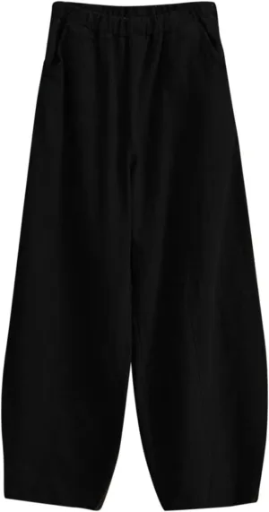 Women's Linen Blend Summer Cropped Palazzo Pants Elastic Waisted Long Lounge Plus Size Palazzo Lounge Pants Office