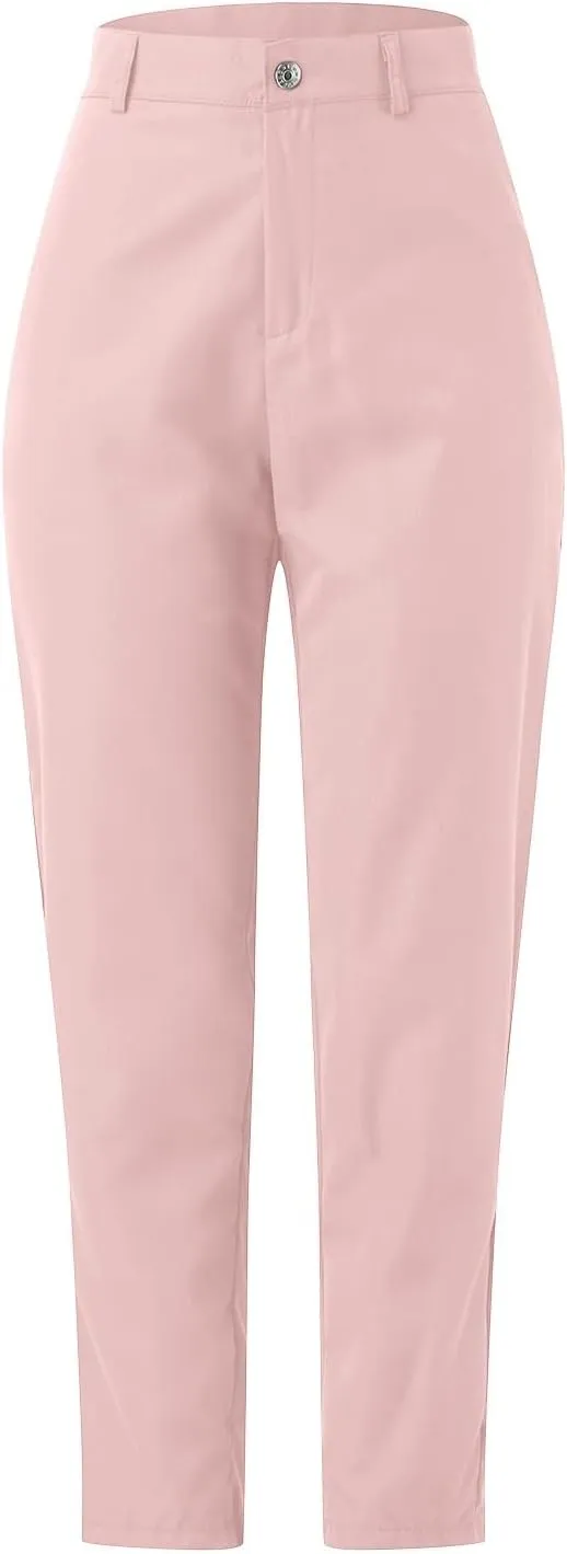 Women's Linen Blend Summer Lightweigt Palazzo Lounge Pants Elastic Waisted Bootcut Slim Fit Trousers Business Work