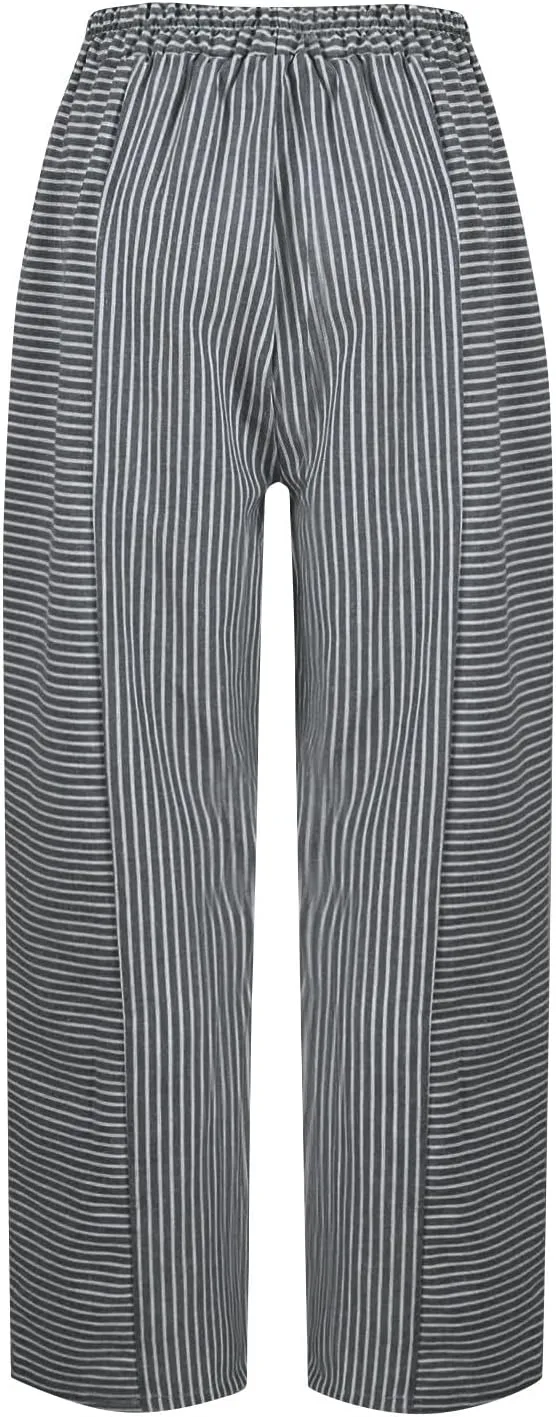 Womens Pants, Casual Pants Straight Leg Loose Peasant Linen Cotton Women Side