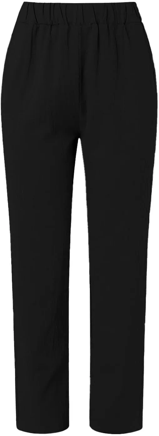 Womens Pants, Casual Pants Straight Leg Loose Peasant Linen Cotton Women Side