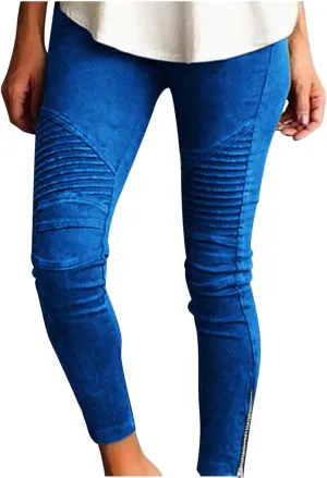 Womens Pants Fashion High Waisted Skinny Pants Stretchy Slim Lounge Solid Trousers Summer Yoga Pants Casual Sweatpants