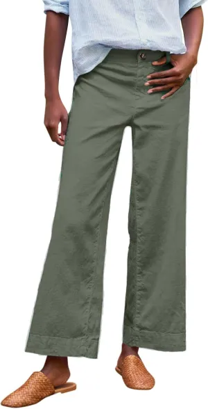 Womens Pants, Plus Size Linen Straight Leg Peasant Pants Casual Lounge 2025
