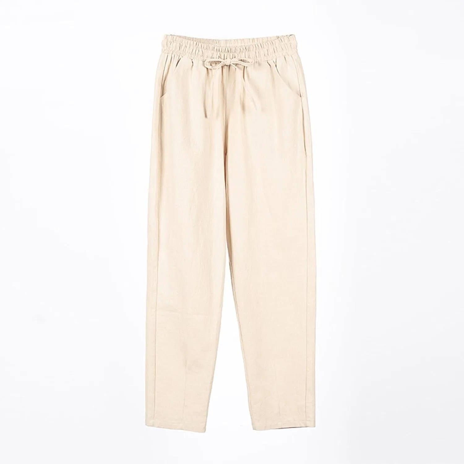 Womens Sweatpants, Peasant Pants Linen Straight Leg Casual Drawstring Cotton Plus Size