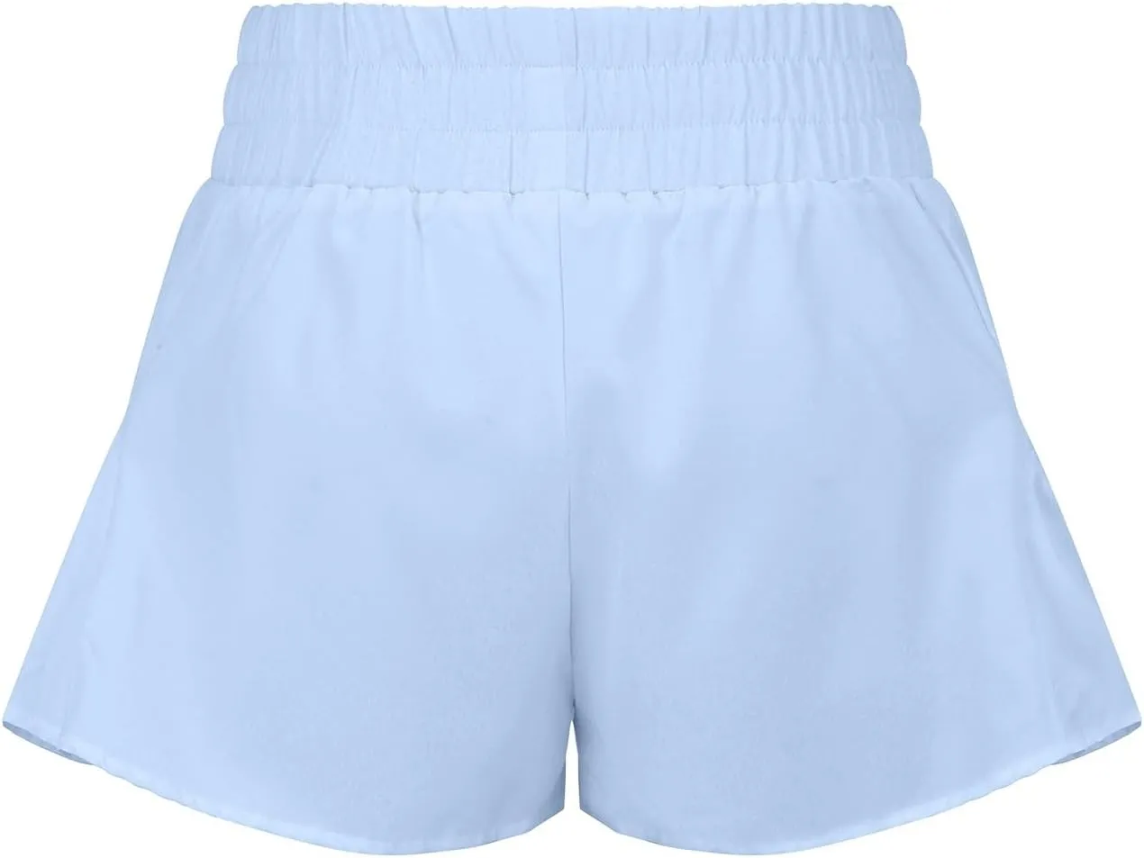 Womens Track Shorts Elastic High Waisted Running Sports Sweat Shorts with Pockets Workout Athletic Lounge Flounce Short Pants