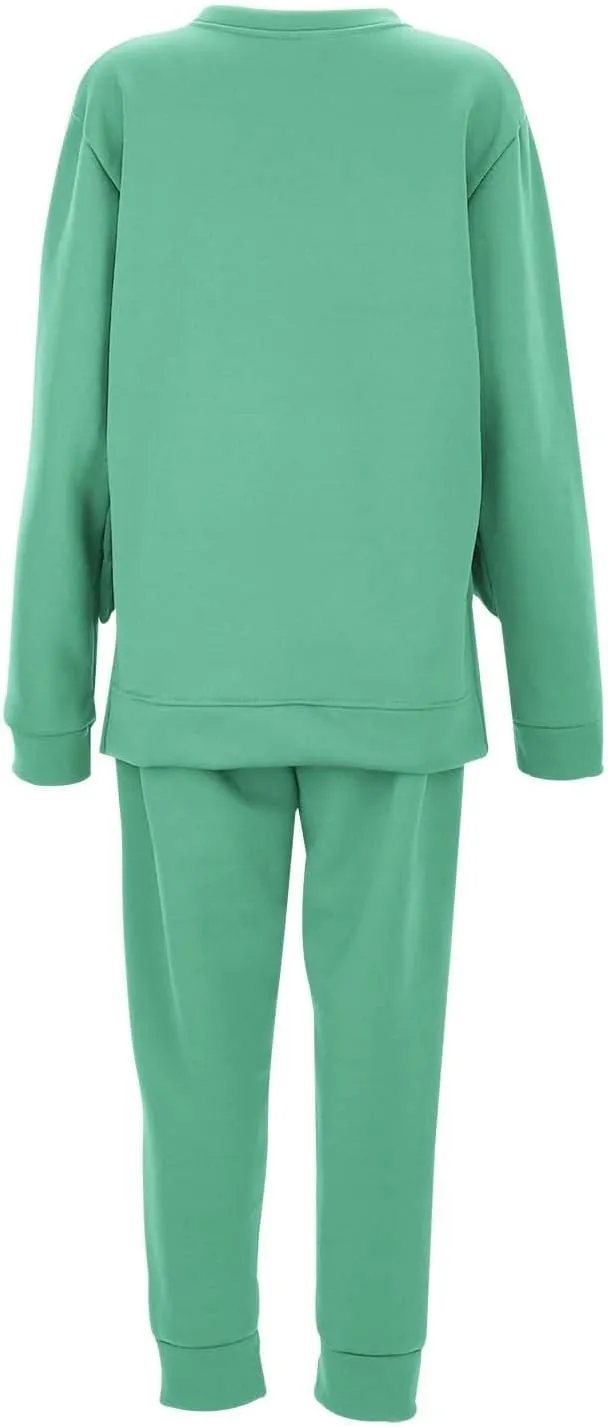 Women's Two Piece Tracksuit Fall Long Sleeve V Neck Althteic Outfit Hoodie Sweatshirt Long Pants Outfits
