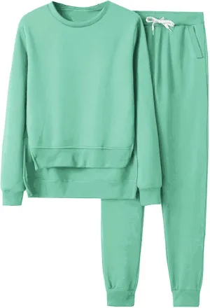 Women's Two Piece Tracksuit Fall Long Sleeve V Neck Althteic Outfit Hoodie Sweatshirt Long Pants Outfits