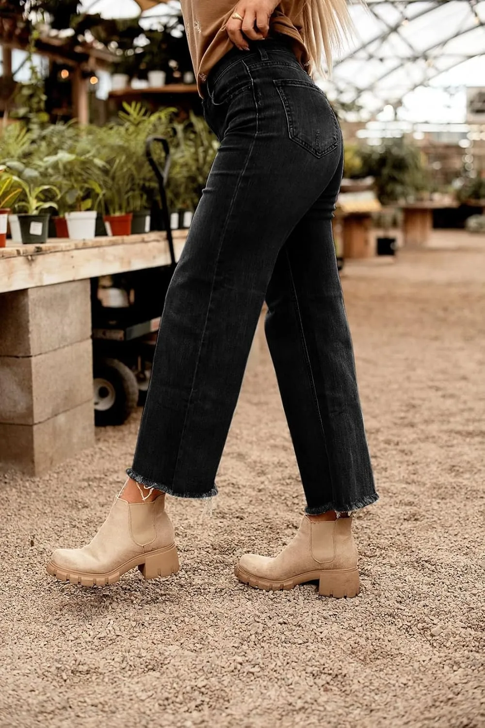 Women's Wide Leg Jeans 90S Vintage Zipper Fly Raw Hem Loose Fit Mid Rise Straight Leg Jeans for Women Denim Pants