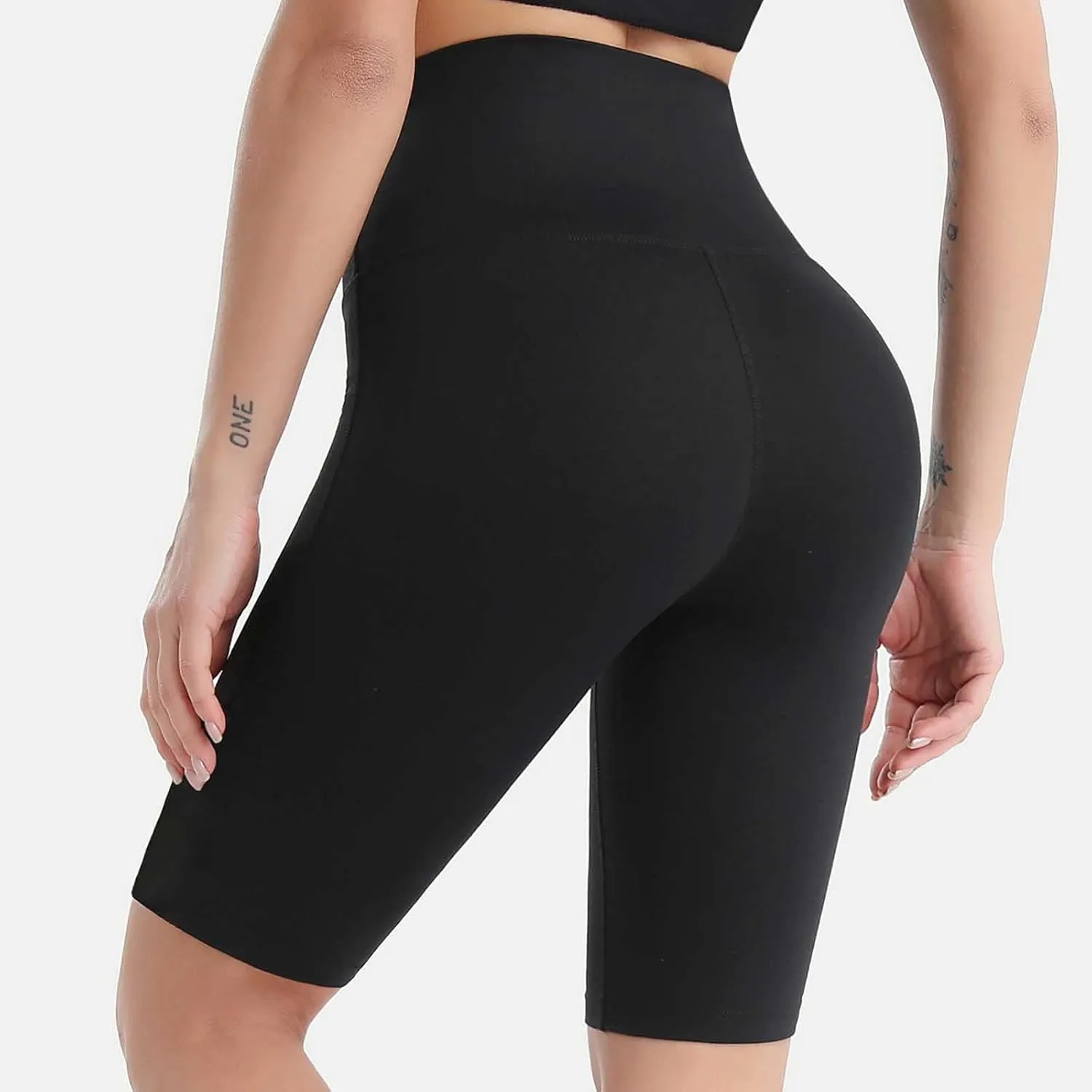 XUNRYAN Women's 8" High Waist Biker Shorts Yoga Running Volleyball Workout Gym Shorts for Summer Fitness Short Pants