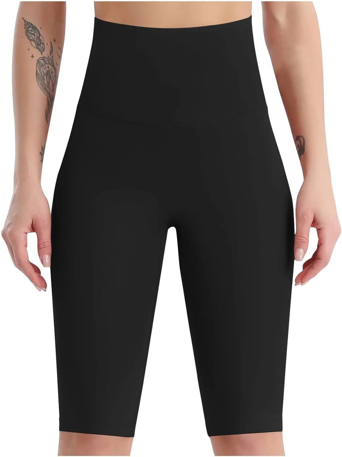 XUNRYAN Women's 8" High Waist Biker Shorts Yoga Running Volleyball Workout Gym Shorts for Summer Fitness Short Pants