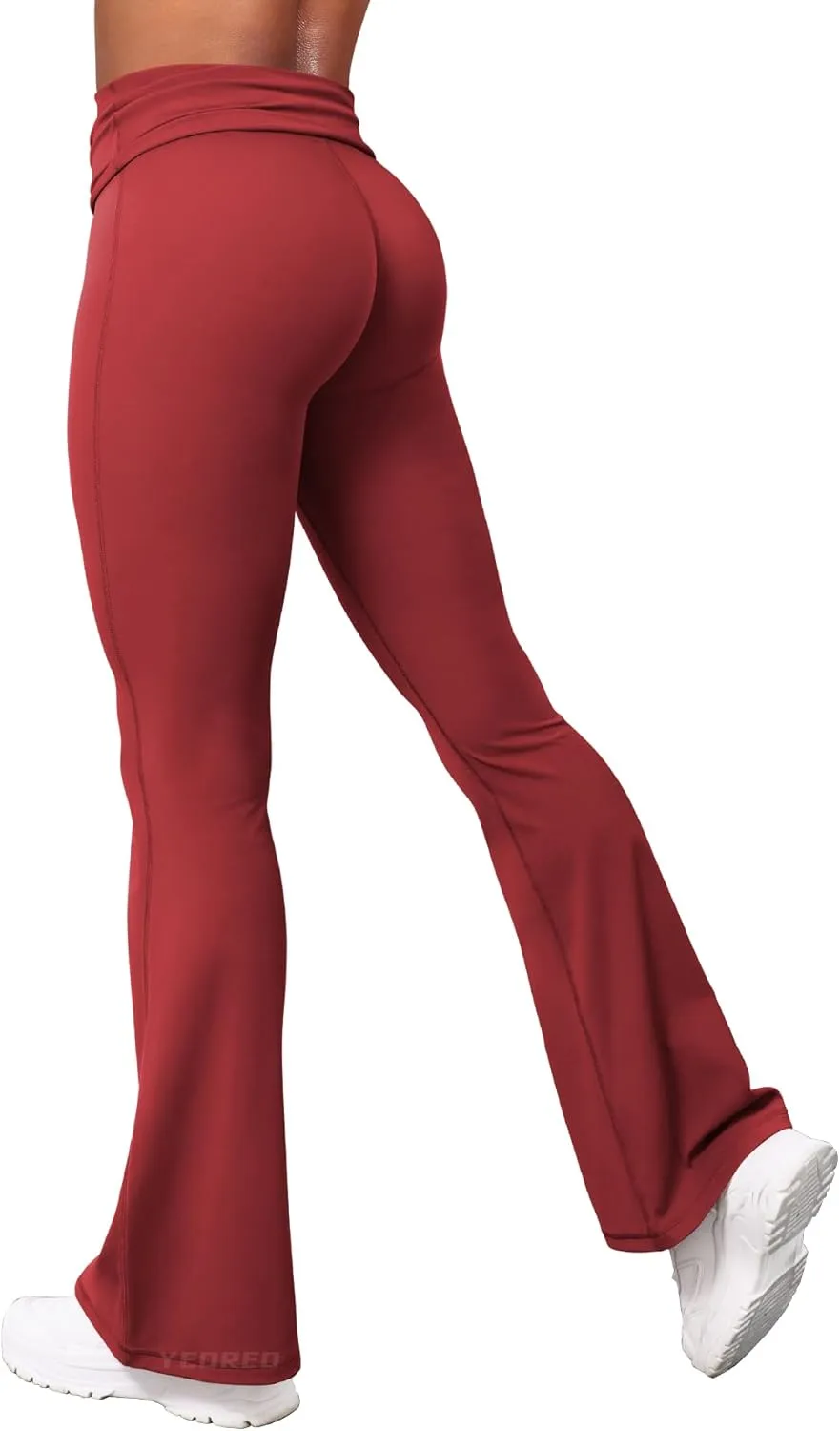 YEOREO Romola Women Yoga Pants Flare Leggings with Tummy Control High Waist Fold Over Bootcut Wide Legs Workout Legging
