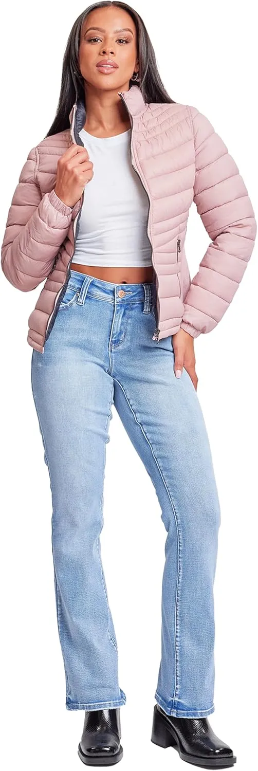 YMI Jeans Women's Winter Reversible Fitted Puffer Jacket
