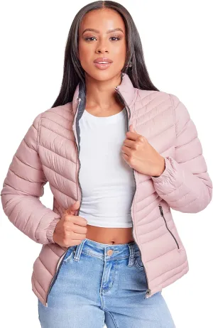 YMI Jeans Women's Winter Reversible Fitted Puffer Jacket