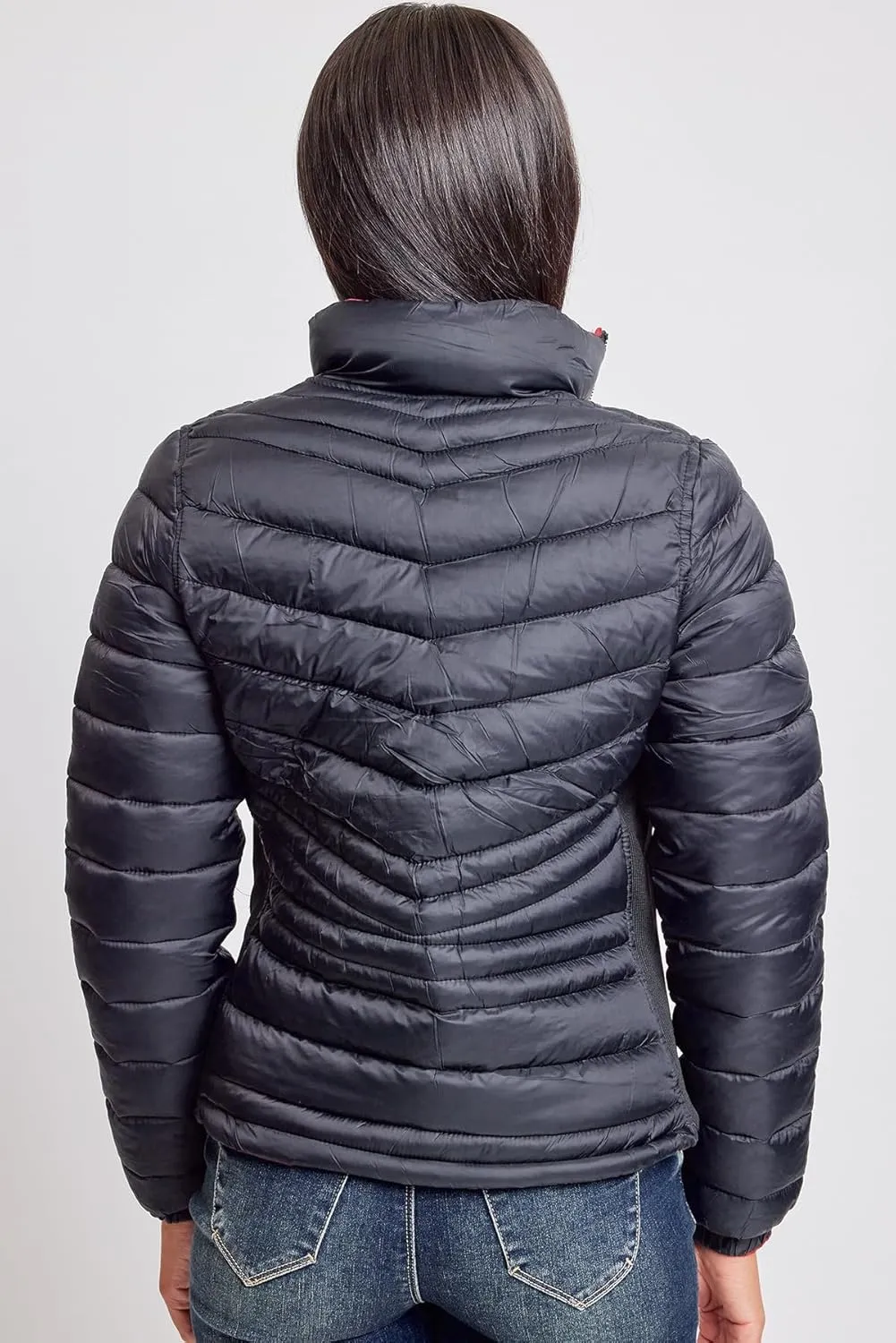 YMI Jeans Women's Winter Reversible Fitted Puffer Jacket