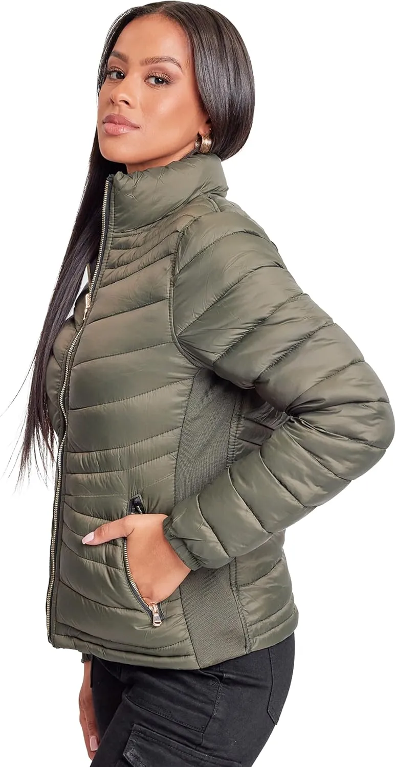 YMI Jeans Women's Winter Reversible Fitted Puffer Jacket