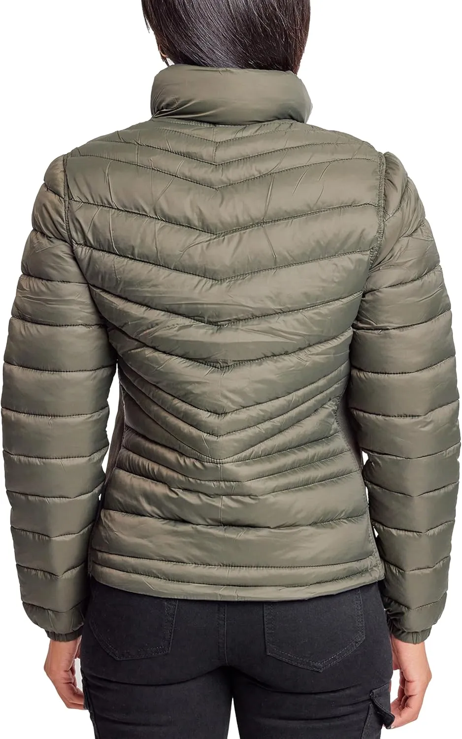 YMI Jeans Women's Winter Reversible Fitted Puffer Jacket
