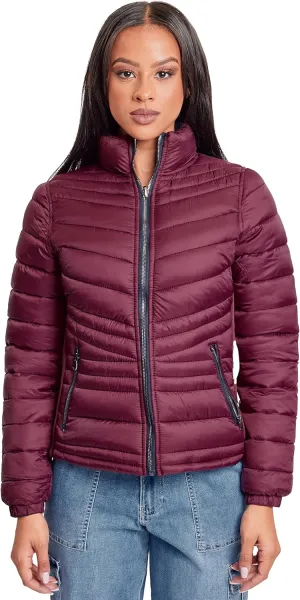 YMI Jeans Women's Winter Reversible Fitted Puffer Jacket