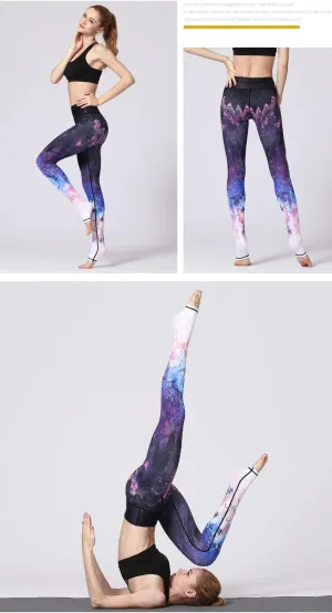 Yoga Clothes Women's Tight high Waist Hip-Lifting Foot-Stepping Trousers Sports Fitness Dance Printed Yoga Pants