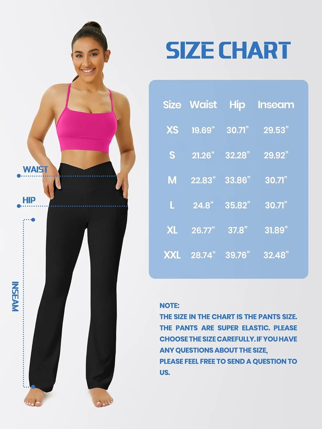 Yoga Pants Women, Flare Leggings for Women with Pockets Crossover High Waisted Bootcut Yoga Pants