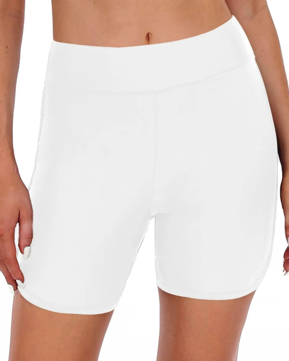 Yonique Womens Swim Shorts High Waisted Swim Bottoms Tummy Control Bathing Suit Bottom Boy Shorts(Available in Plus)