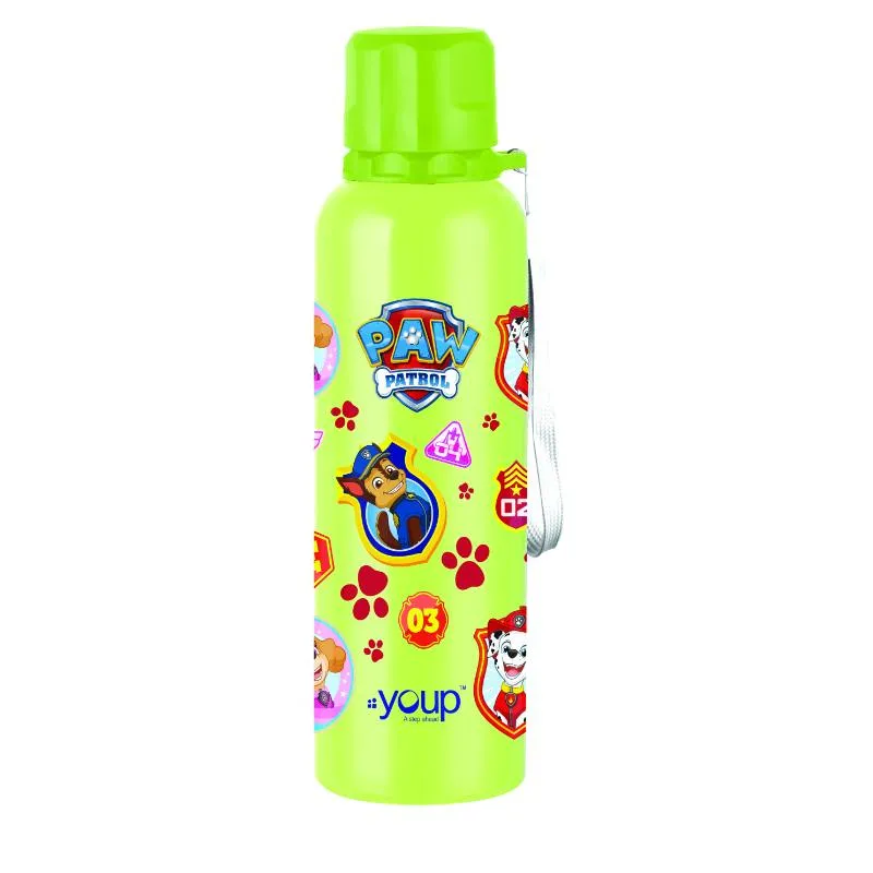 YOUP Stainless Steel Green Color Paw Patrol Kids Water Bottle CORAL - 750 ml