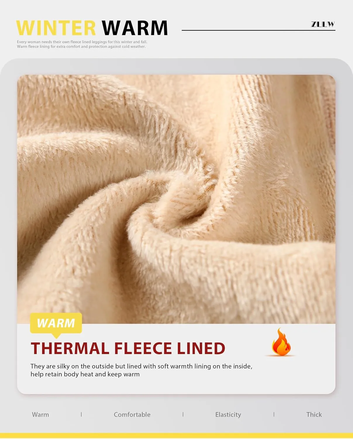 ZLLW Winter Warm Fleece Lined Leggings for WomenHigh Waisted Thick Thermal Velvet Tights